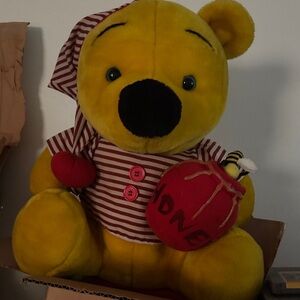 Adorable Winnie the Pooh with Striped Outfit and honey jar
